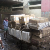 Boxes of fish arriving at the Market